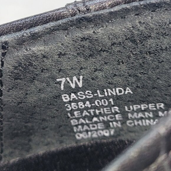 Bass Linda Loafers Black Leather Size 7W - Picture 8 of 9